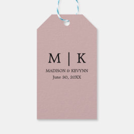 Minimal und Chic | Schwarz-Rosa-Hochzeit Geschenkanhänger