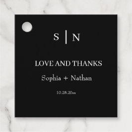 Minimal und Chic | Schwarz-Weiß-Hochzeit Geschenkanhänger