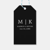 Minimal und Chic | Schwarz-Weiß-Hochzeit Geschenkanhänger (Rückseite)