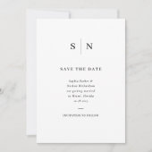 Minimal und Chic | Schwarz-Weiß-Hochzeit Save The Date (Vorderseite)