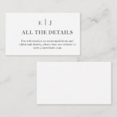 Minimal und Chic | Schwarz-Weiß-Hochzeiten Begleitkarte (Vorne/Hinten)