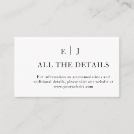 Minimal und Chic | Schwarz-Weiß-Hochzeiten Begleitkarte