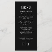 Minimal und Chic | Schwarz-Weiß-Hochzeitsmenü Menükarte (Vorderseite)