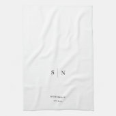 Minimal und Chic | Schwarz-Weiß-Monogramm Geschirrtuch (Vertikal)