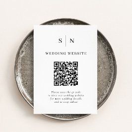 Minimal und Chic | Schwarz-Weiß-QR-Code Hochfahren Begleitkarte