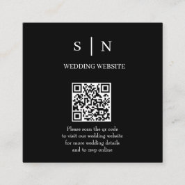 Minimal und Chic | Schwarzer/weißer QR-Code Begleitkarte