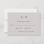 Minimal und Chic | Soft Gray and Black Wedding RSVP Karte (Vorderseite)