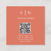 Minimal und Chic | Terracotta und White QR Code Begleitkarte (Vorderseite)