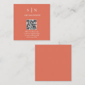 Minimal und Chic | Terracotta und White QR Code Begleitkarte (Vorne/Hinten)