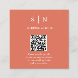 Minimal und Chic | Terracotta und White QR Code Begleitkarte