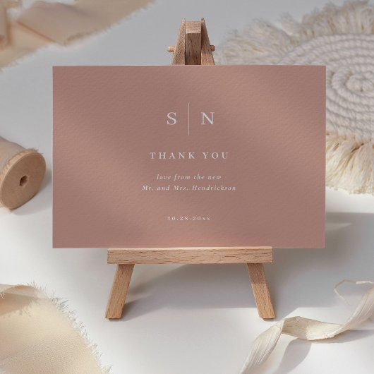 Minimal und Chic | Terracotta und White Wedding Dankeskarte