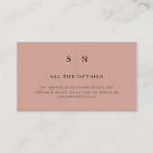 Minimal und Chic | Terracotta Wedding Details Begleitkarte (Vorderseite)