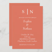 Minimal und Chic | Terracotta Wedding Einladung (Vorne/Hinten)