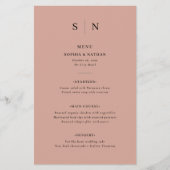 Minimal und Chic | Terracotta Wedding Menu Flyer (Vorne)