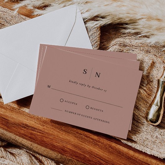 Minimal und Chic | Terracotta Wedding RSVP Karte