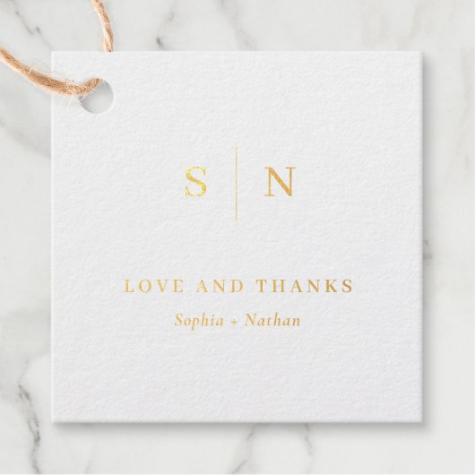 Minimal und Chic | Vielen Dank für Ihr HochzeitGol Geschenkanhänger (Vorderseite)