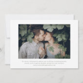 Minimal und Chic | Weiß mit Sage Foto Wedding Einladung (Rückseite)