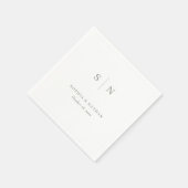 Minimal und Chic | White and Sage Green Wedding Serviette (Ecke)
