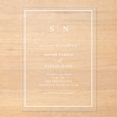 Minimal und Chic | White Border Wedding Acryleinladungen (Vorderseite)