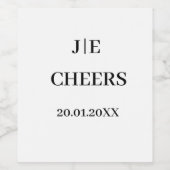 Minimal und Chic | White Monogram Cheine Wine Labr Weinetikett (Einzelnes Label)