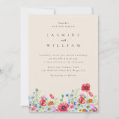Minimal und Chic | Wildblume Boho Wedding Einladung (Vorderseite)