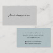 Minimal und einfach Pastel blau grau Visitenkarte (Vorne/Hinten)