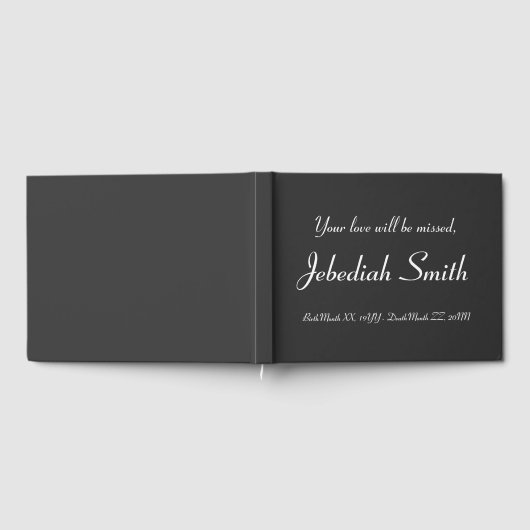 Minimal und elegant Begräbnisbuch Gästebuch (Voll)