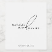 Minimal und klassisch | White Chic Wedding Weinetikett (Einzelnes Label)