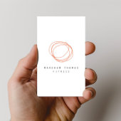 Minimal und modern Designer Scribble Orange Visitenkarte