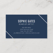 Minimal und modern Marine und weiß Visitenkarte (Rückseite)