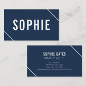 Minimal und modern Marine und weiß Visitenkarte (Vorne/Hinten)