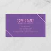 Minimal und modern rosa und Lila Visitenkarte (Rückseite)