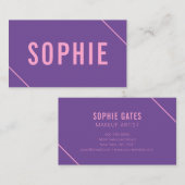 Minimal und modern rosa und Lila Visitenkarte (Vorne/Hinten)