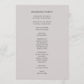 Minimal und schick grau mit schwarzer Grenze Hochz Programm (Rückseite)