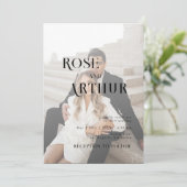 Minimal und schick, schwarz und weiß einladung (Stehend Vorderseite)