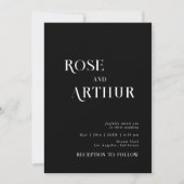 Minimal und schick, schwarz und weiß einladung (Vorderseite)