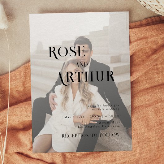 Minimal und schick, schwarz und weiß einladung