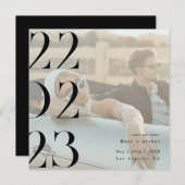 Minimal und schick, schwarz und weiß Save the Date (Vorne/Hinten)