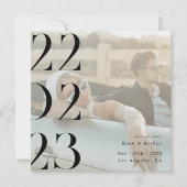 Minimal und schick, schwarz und weiß Save the Date (Vorderseite)