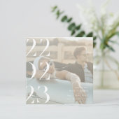 Minimal und schick, schwarz und weiß Save the Date (Stehend Vorderseite)