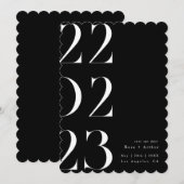 Minimal und schick, schwarz und weiß Save the Date Einladung (Vorne/Hinten)