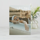 Minimal und schick, schwarz und weiß Save the Date Einladung (Stehend Vorderseite)