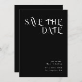 Minimal und schick, schwarz und weiß Save the Date Einladung (Vorne/Hinten)