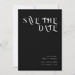 Minimal und schick, schwarz und weiß Save the Date Einladung