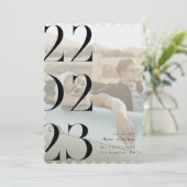 Minimal und schick, schwarz und weiß Save the Date Einladung (Stehend Vorderseite)