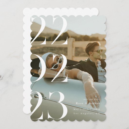 Minimal und schick, schwarz und weiß Save the Date Einladung (Vorne/Hinten)