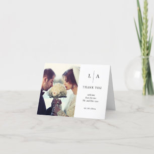 Minimal und schicke Foto Hochzeit Elegant Modernst Dankeskarte