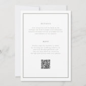 Minimal und schicke Weiß und Sage Alles in einer H Einladung (Rückseite)