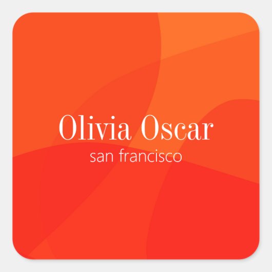 Minimal Unique Red Orange Abstract Art Creative Quadratischer Aufkleber (Vorderseite)