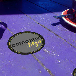 MINIMAL-UNTERNEHMENSLOGO PROMOTIONAL SCHWARZ RUNDER PAPPUNTERSETZER